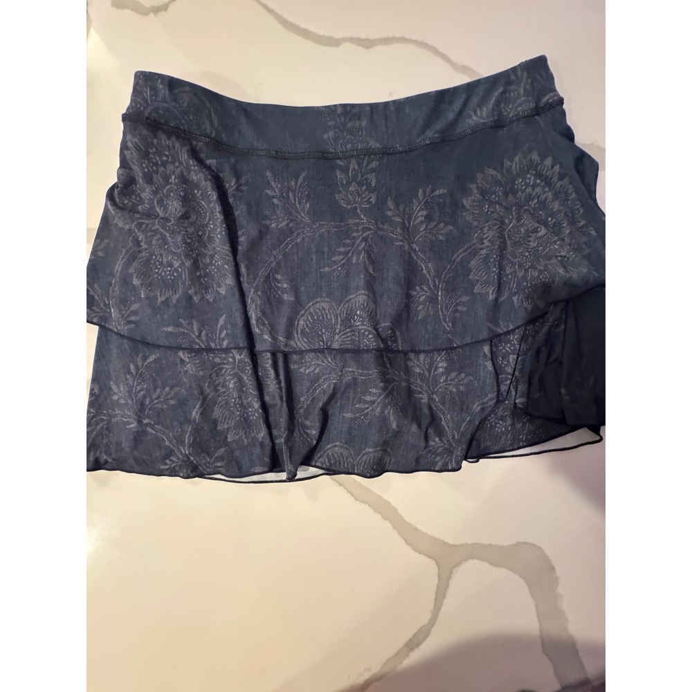 Sofibella Womens Tiered Ruffle Tennis Skort Floral Damask‎ Navy Blue Orange XL - Picture 5 of 7